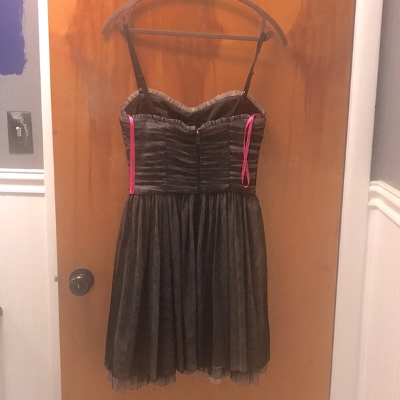 Betsey Johnson Black Gray tulle knee length dress sz 6 whimsygoth fairy grunge - Picture 4 of 11